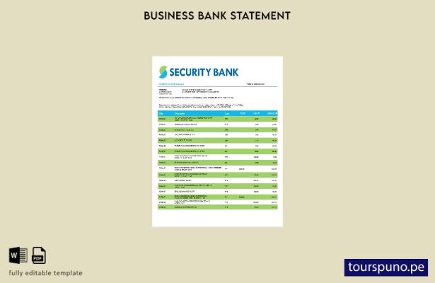 listo para imprimir Plantilla de extracto de cuenta firme de Security Bank Plant